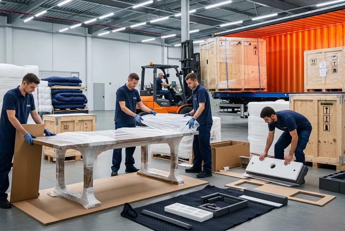 mobilya ihracatinda yurtdisi lojistik firmalarinin profesyonel ambalajlama ve tasima teknikleri